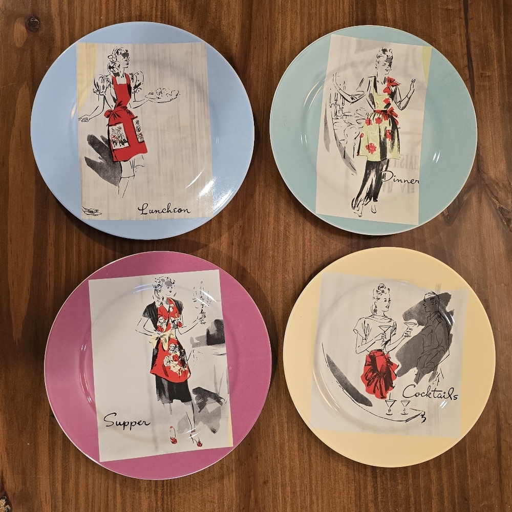 Rosanna "Entertaining Women" Retro-Style Luncheon Plates